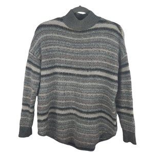 American Eagle Plush-Knit Striped Mockneck Sweater